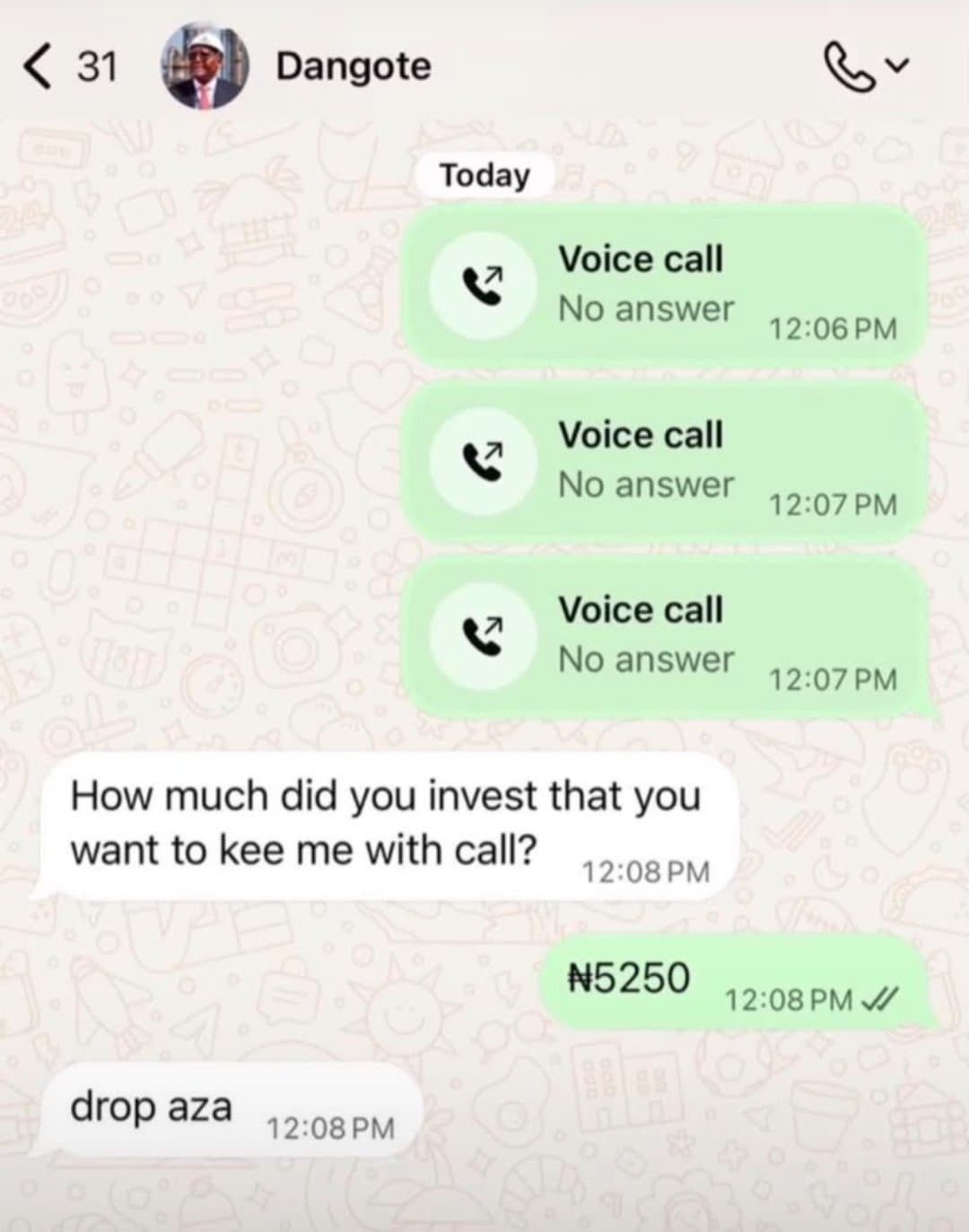 Sending my aza uncle @AlikoDangote.
I no dey do again.